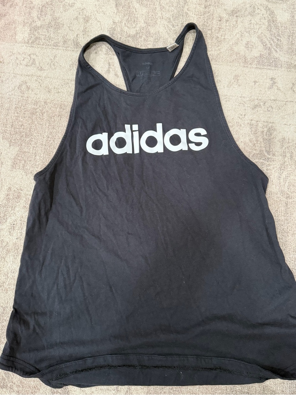 adidas Black Tank Top with White Logo
